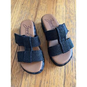 Zodiac Shoes Sandals Womens Size 6.5 Black Platform Slide Adjustable IZZY-CRAF